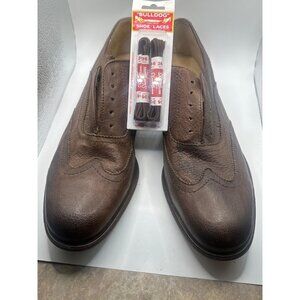 Frye Mens Brown Leather Wingtip Oxford Shoes 10.5D Made In Mexico